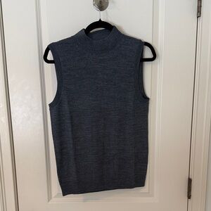 J. Crew Woman’s Sleeveless Turtleneck Sweater Vest in Charcoal blue